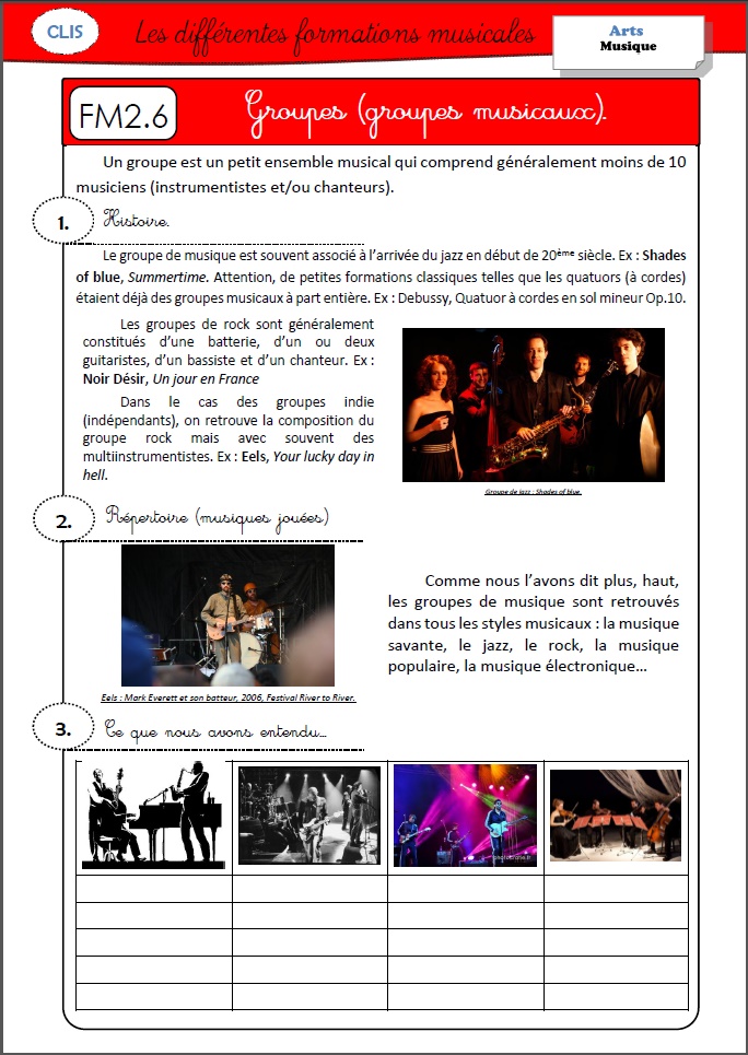 [SEQUENCE] [MUSIQUE] Les ensembles musicaux Bancs d’Ecole