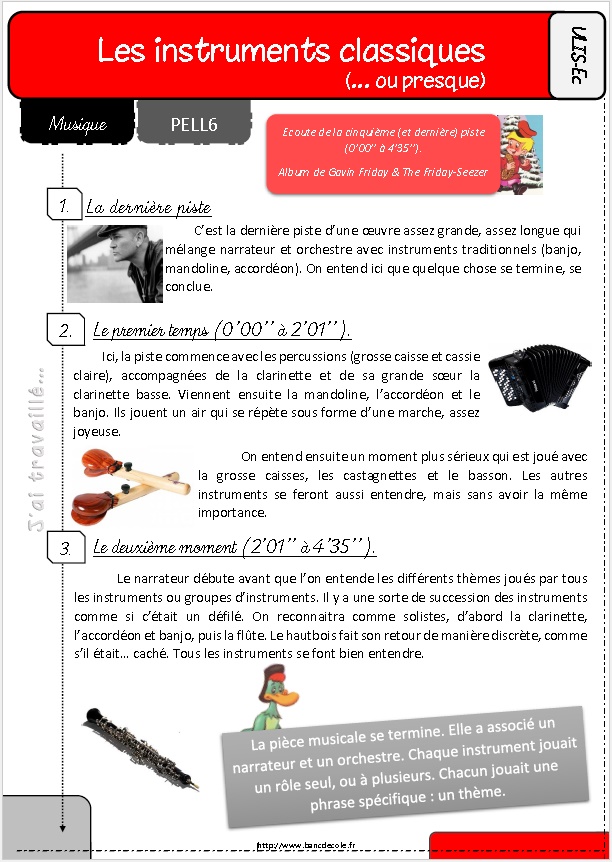 Instruments classiques et traditionnels avec Pierre et le loup Instruments classiques et traditionnels avec Pierre et le loup